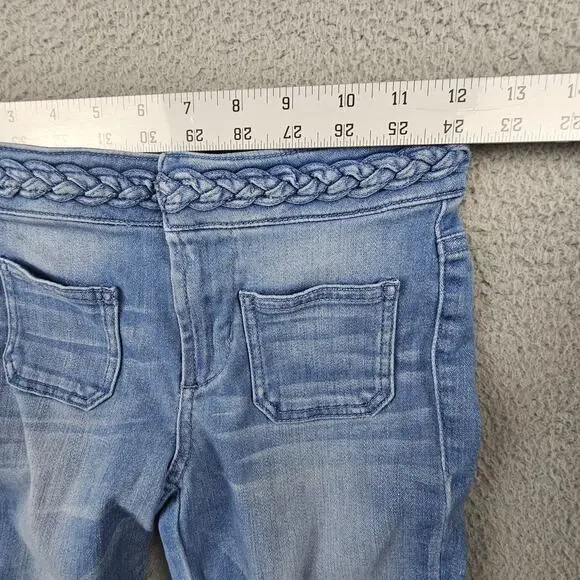 Guess Jeans Womens 23 Flare Braided Waistband Boho Stretch Denim Pants - Picture 5 of 9